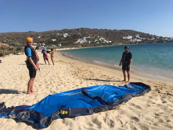kitesurfing in Plaka Beach Naxos