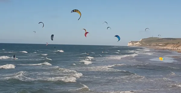 kitesurfing in Bay of Wissant