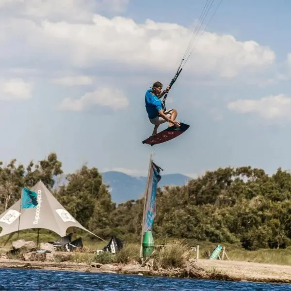 kitesurfing in Zena Beach Sant Antioco lagoon